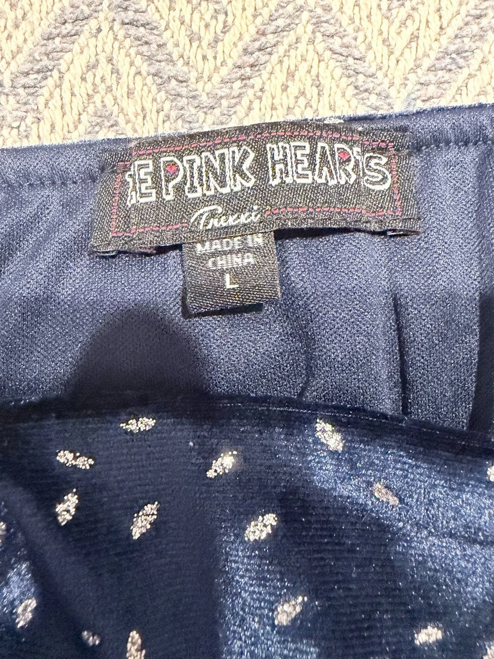 Girls Navy Blue Velour Sparkle Smock Waist Jumpsuit Large
